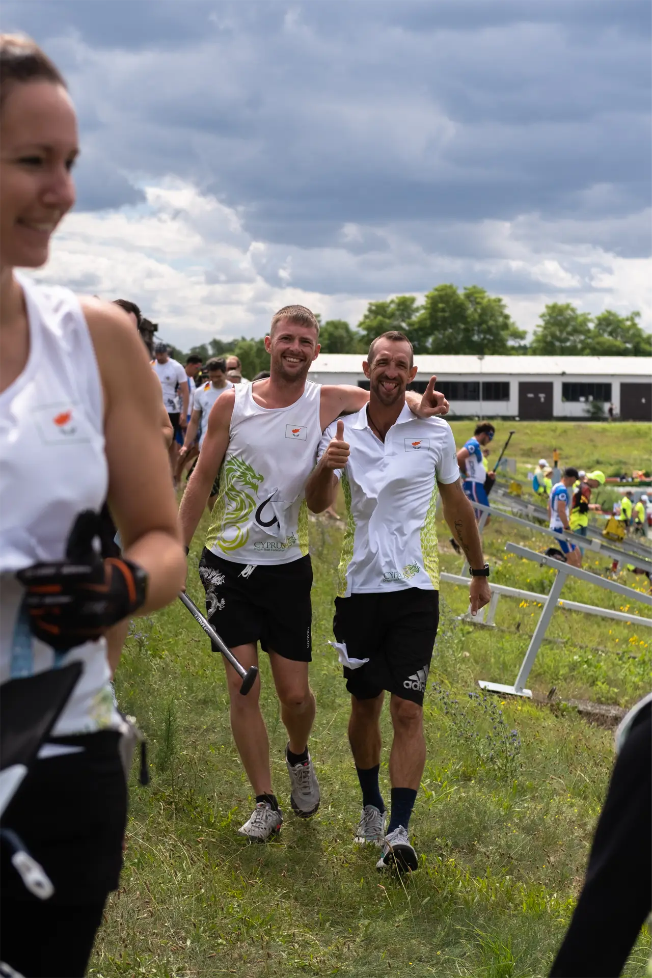 dragon boat cyprus national team coach simeon hill with his bestie