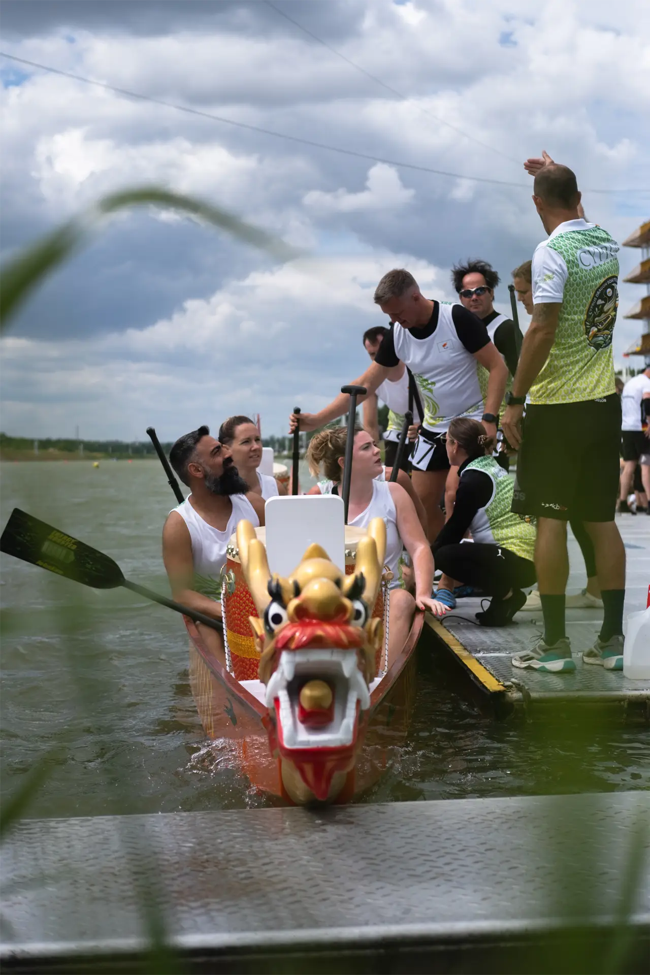 dragon boat cyprus national team in a boat