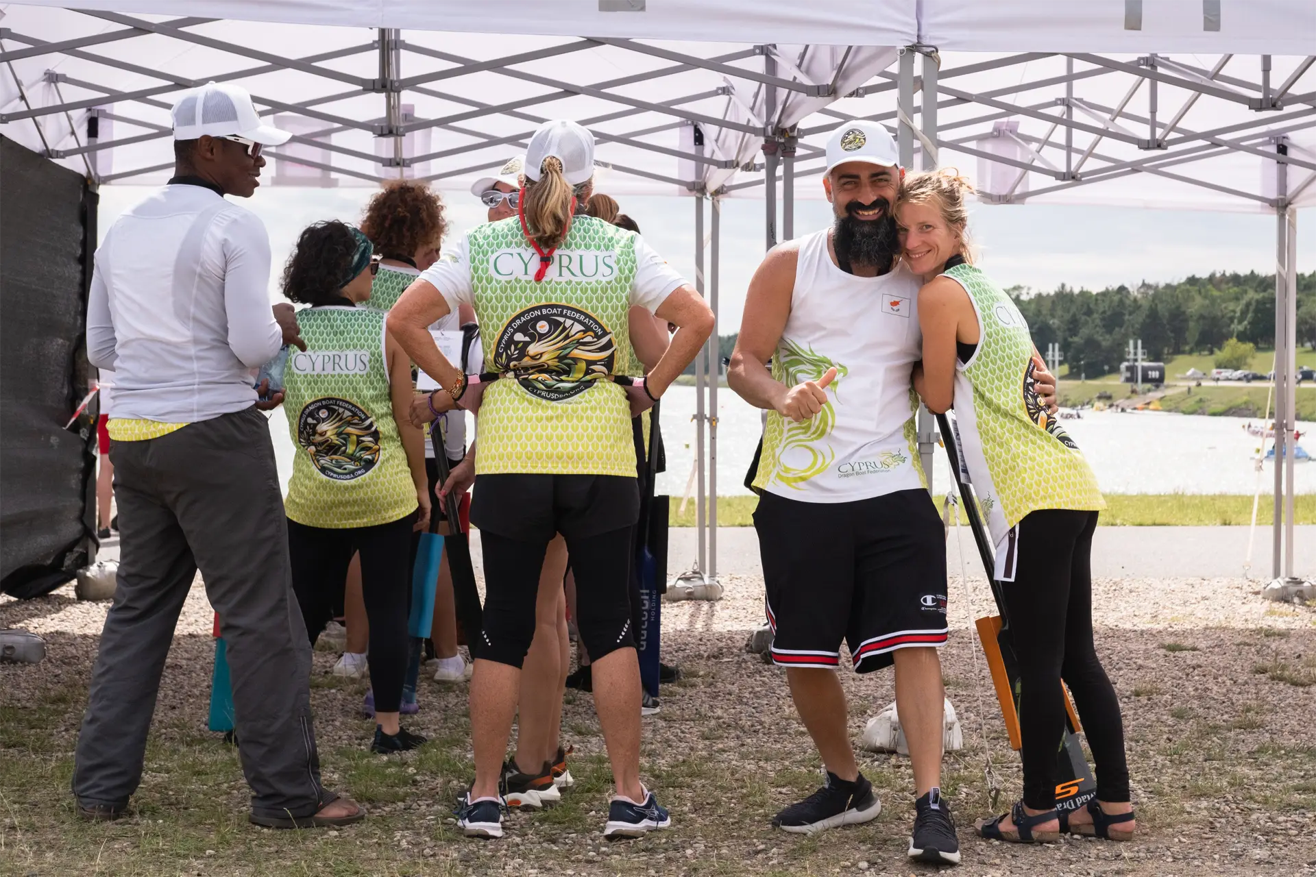 dragon boat cyprus national team paddler in marshalling