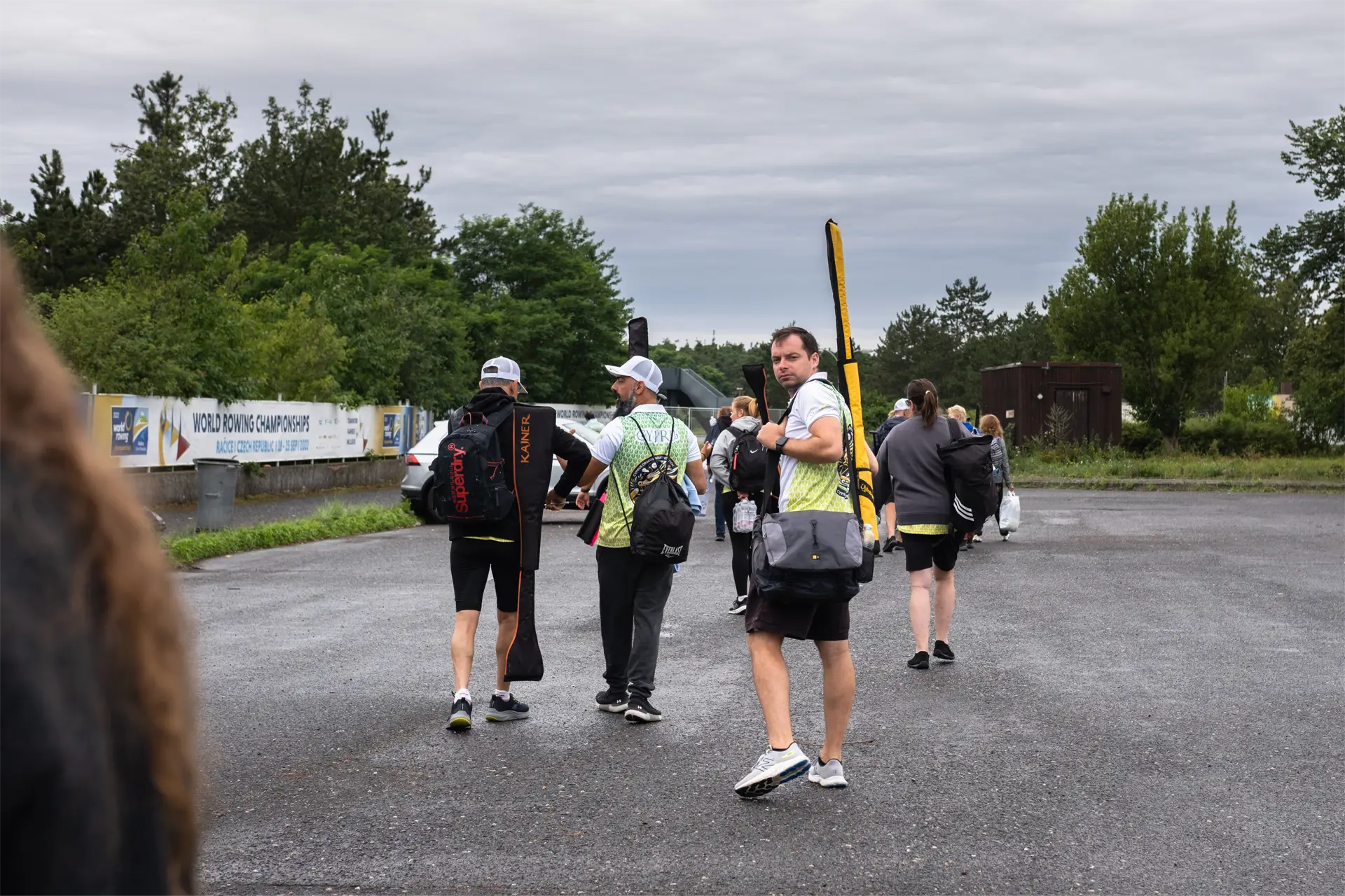 dragon boat cyprus national team paddler walking