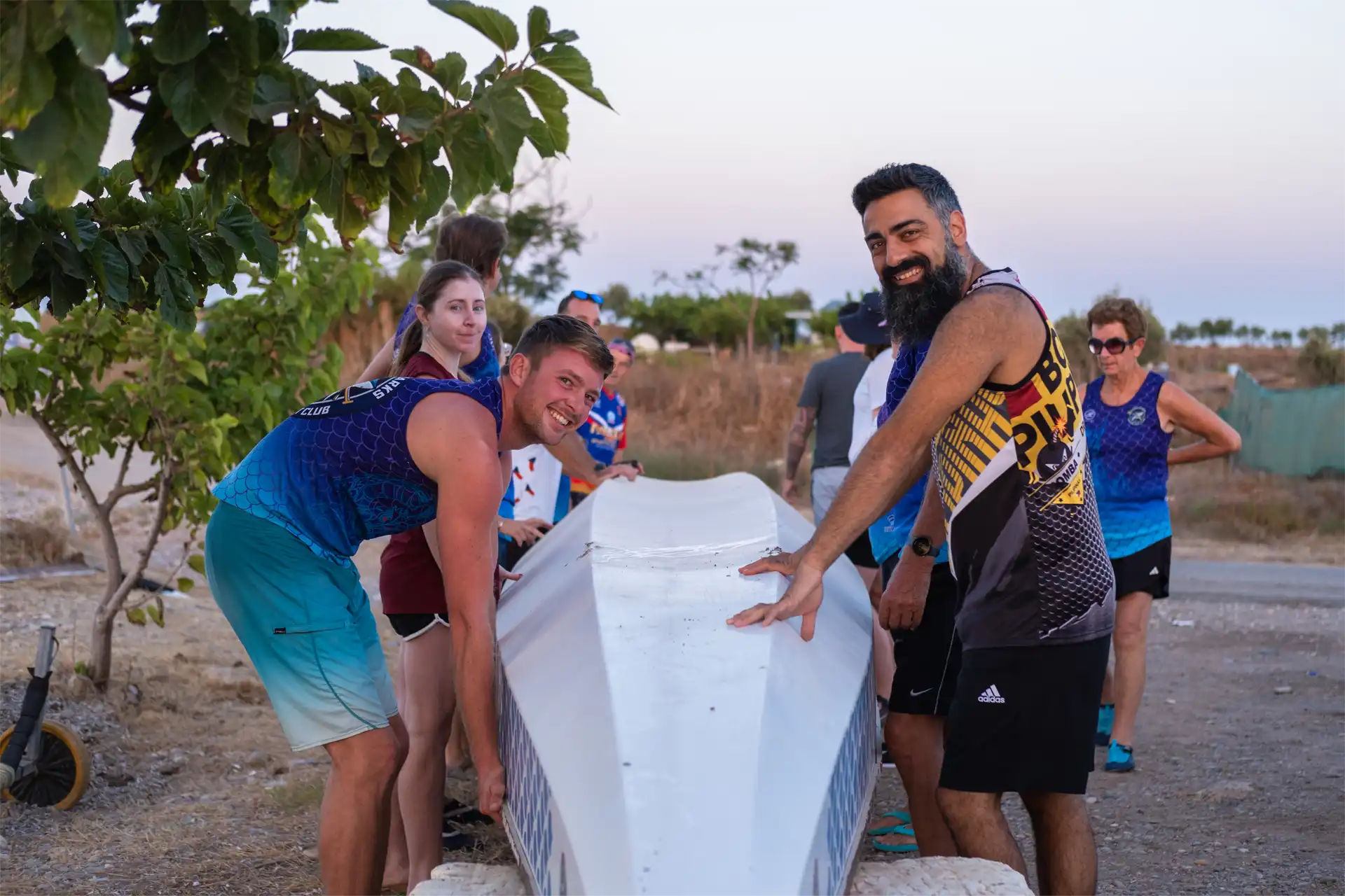 dragon boat cyprus sharks lifting boat