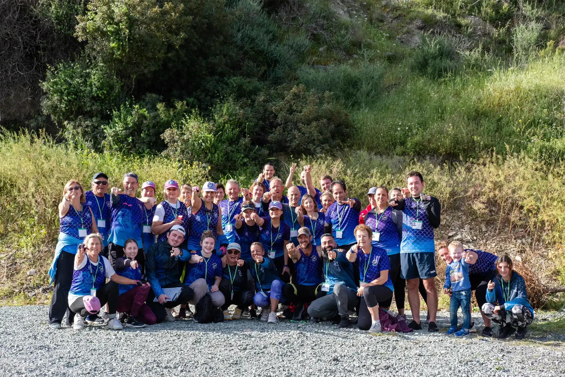 Team picture of the dragon boat team sharks