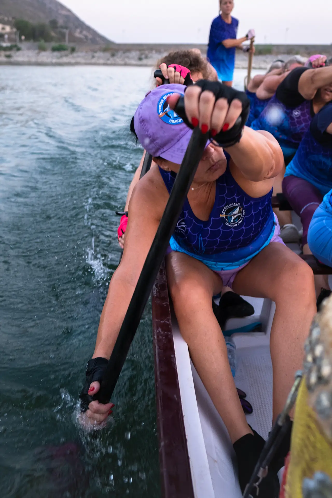 dragon boat cyprus sharks limassol woman front bench