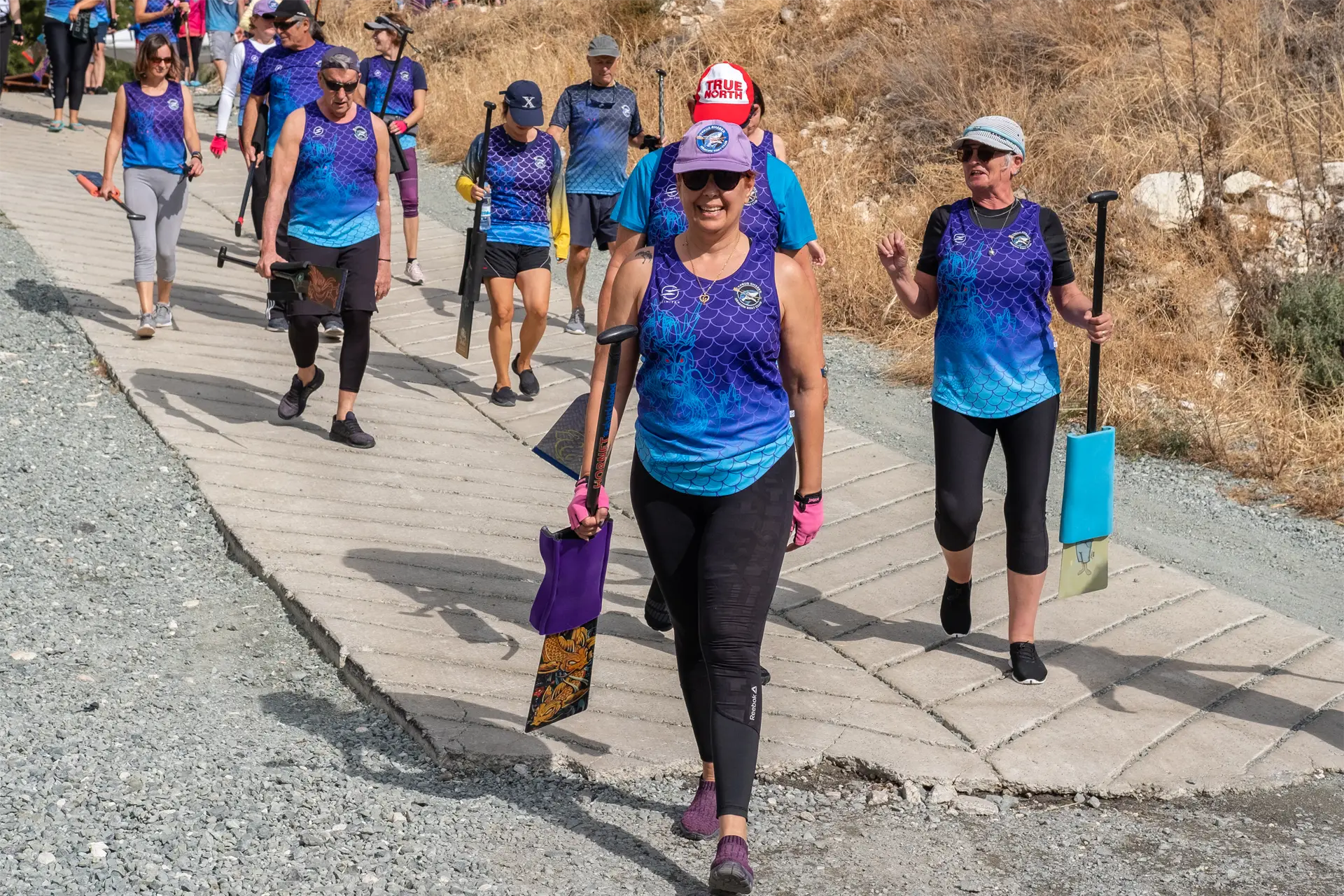 dragon boat cyprus sharks limassol team walking